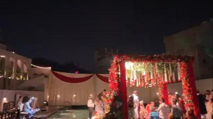 Poolside wedding