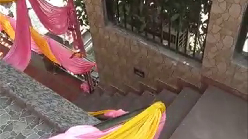 View of wedding decorations 