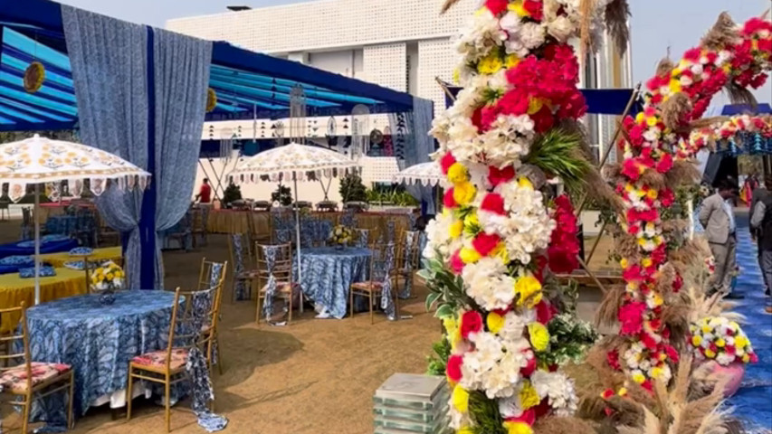 Haldi setup at Ruby Lawn