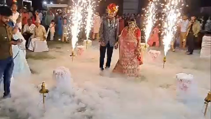 Groom and bride entry