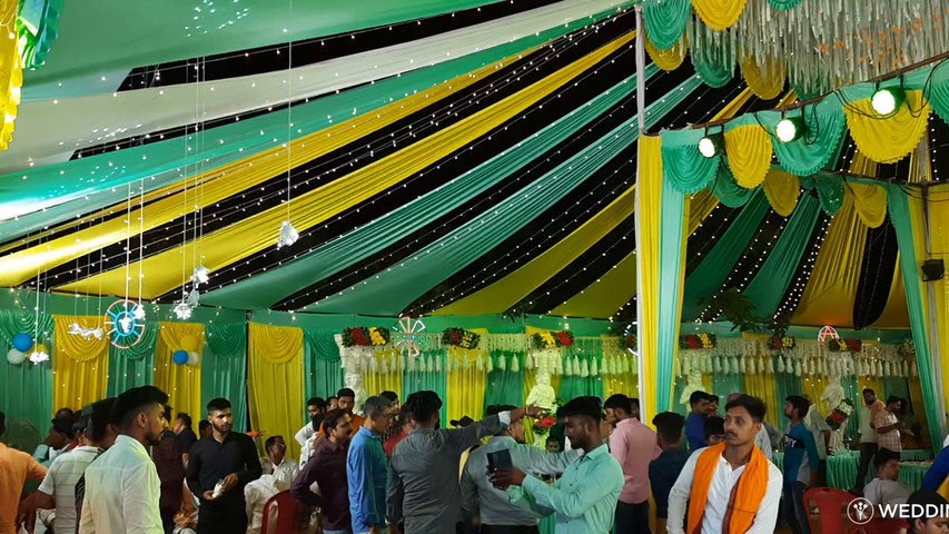 Wedding tent and lighting 