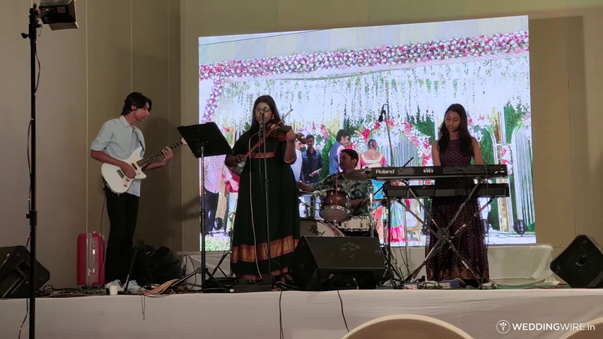 V4 music band performing live Instrumental music in a Wedding Reception