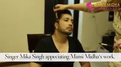 Mika Singh's makeup