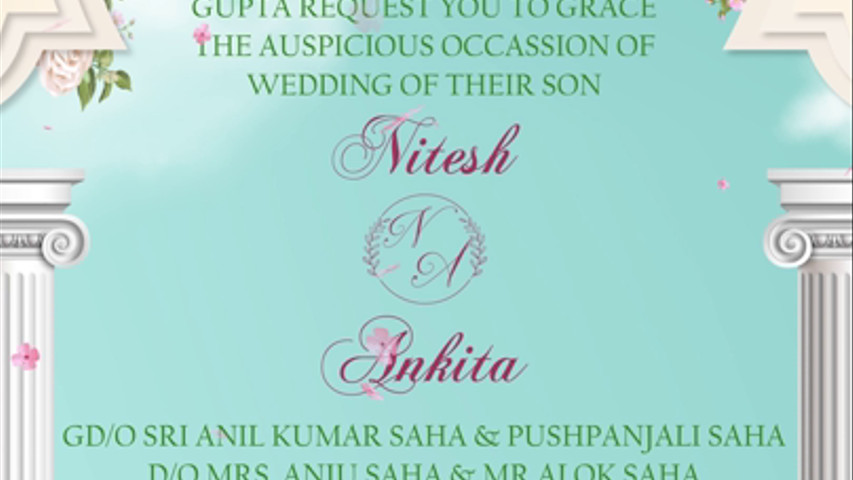 Traditional wedding invitation