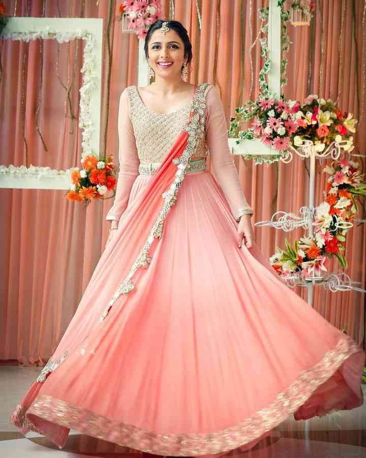 simple gown with dupatta