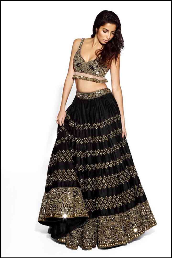 black skirt lehenga