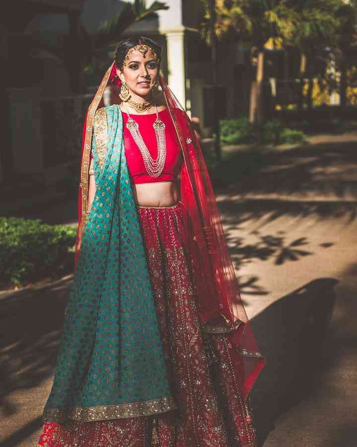 non bridal red lehenga