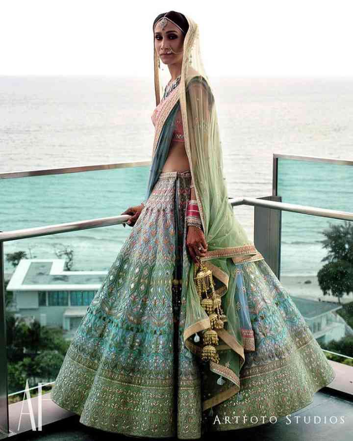 full flared bridal lehenga