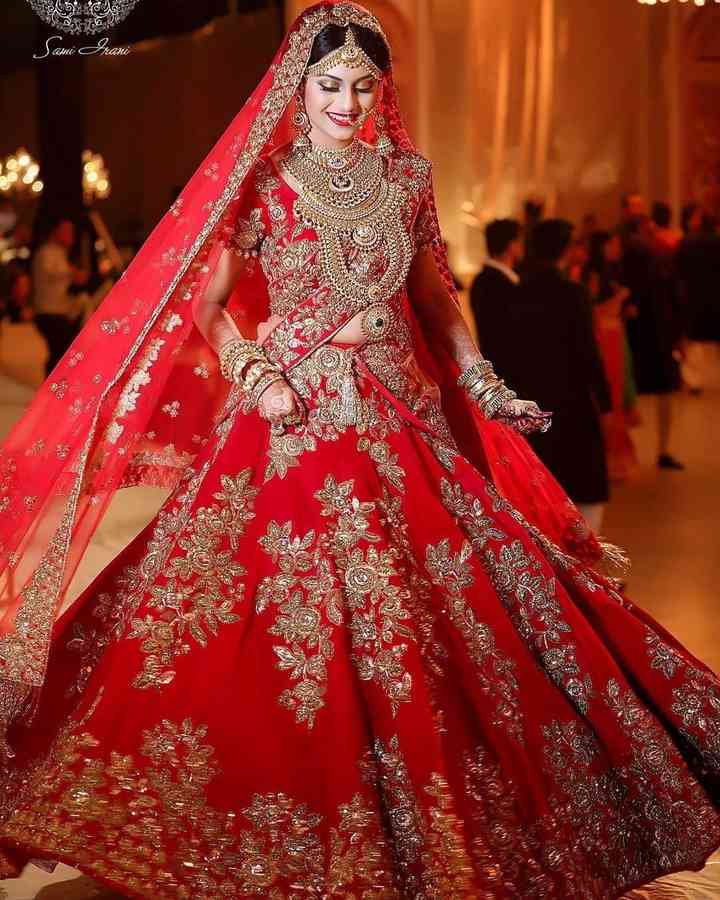 red wedding lengha