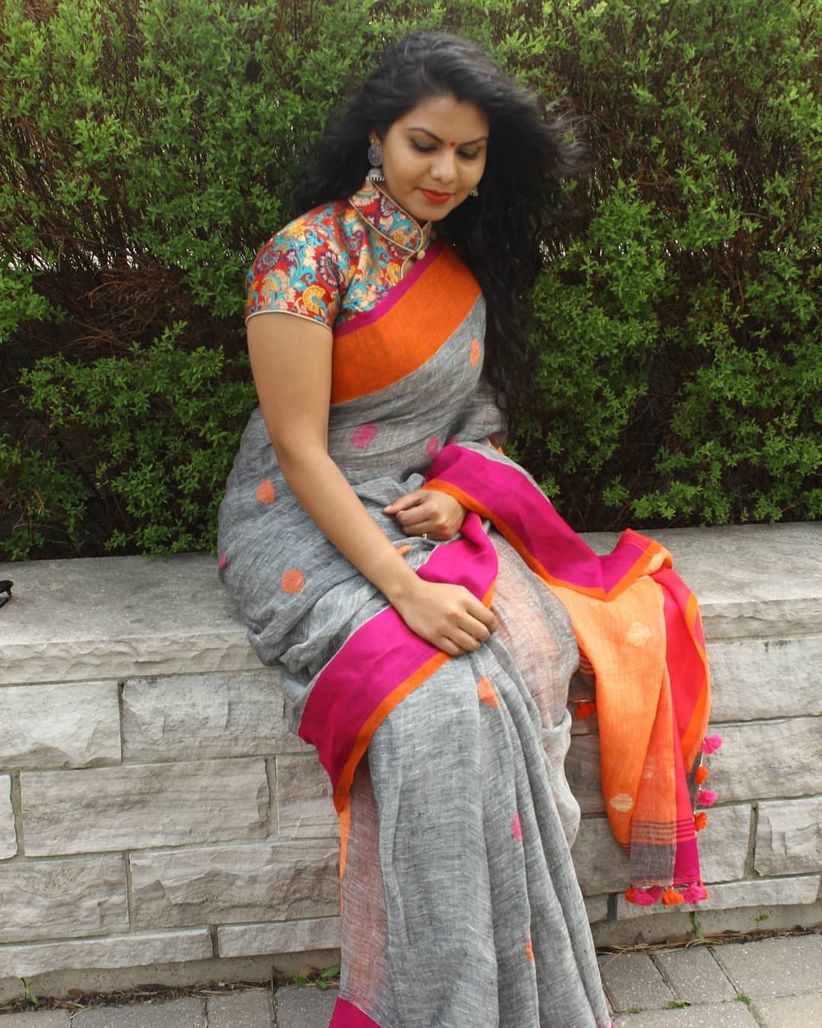 Bottom saree blouse design for plus size