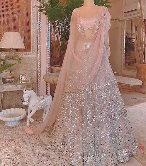 Guys please share some mirror work lehenga options! - 2