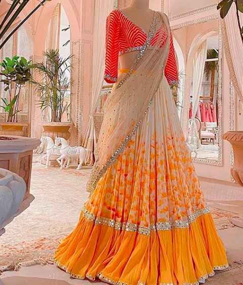 Guys please share some mirror work lehenga options! - 3