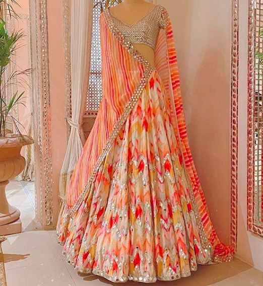 Guys please share some mirror work lehenga options! - 4