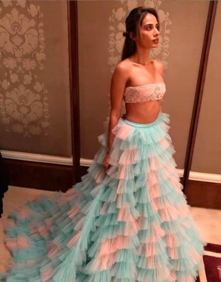 Gals, check out this Ruffled Lehenga by Suneet Varma😍 1