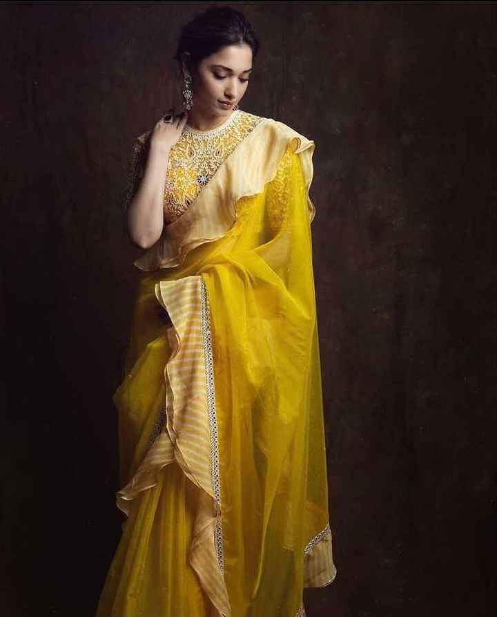 Tamanna Bhatia in yellow saree!😍 - 1