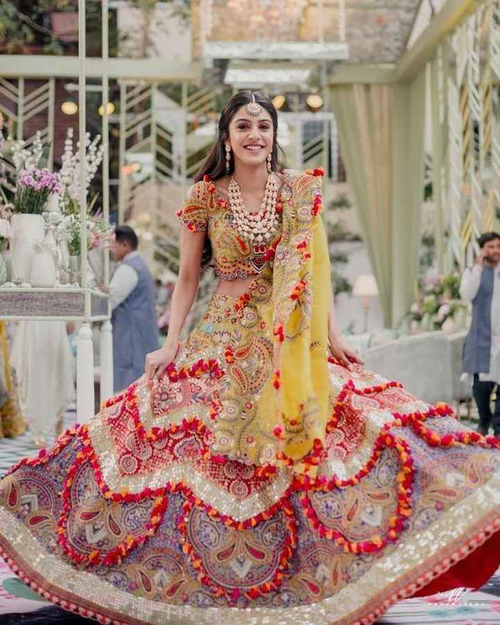 How about wearing one such lehenga on mehndi function? - 1
