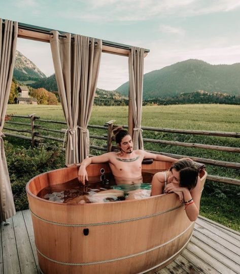 Bathtub goals with bae out in nature! 1