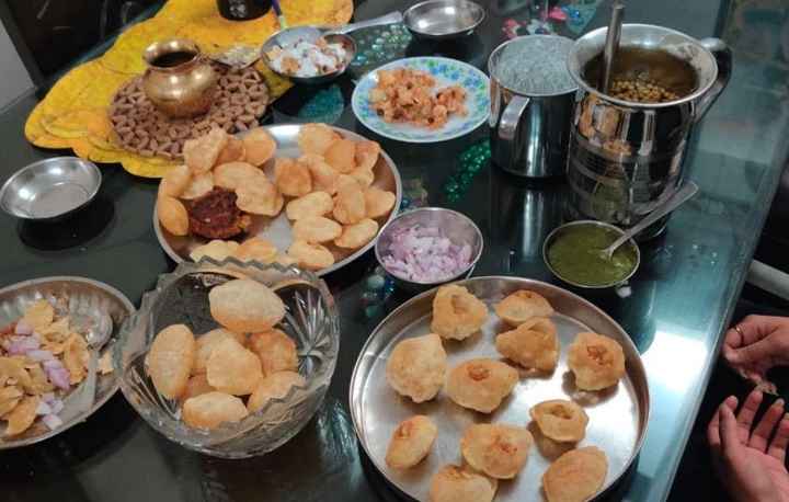 My mom made gol gappe's at home! wow - 1