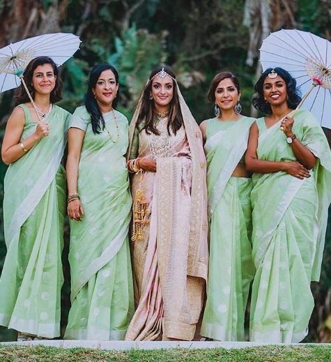 Look at the happy faces and the color co-ordinated bridesmaids 1