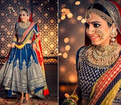 Have a look at this not-so-common-coloured bridal lehenga 1