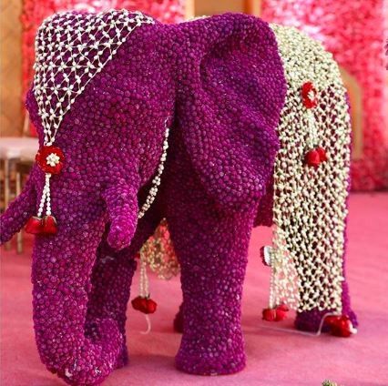 This floral elephant centerpiece is soo beautiful! 1