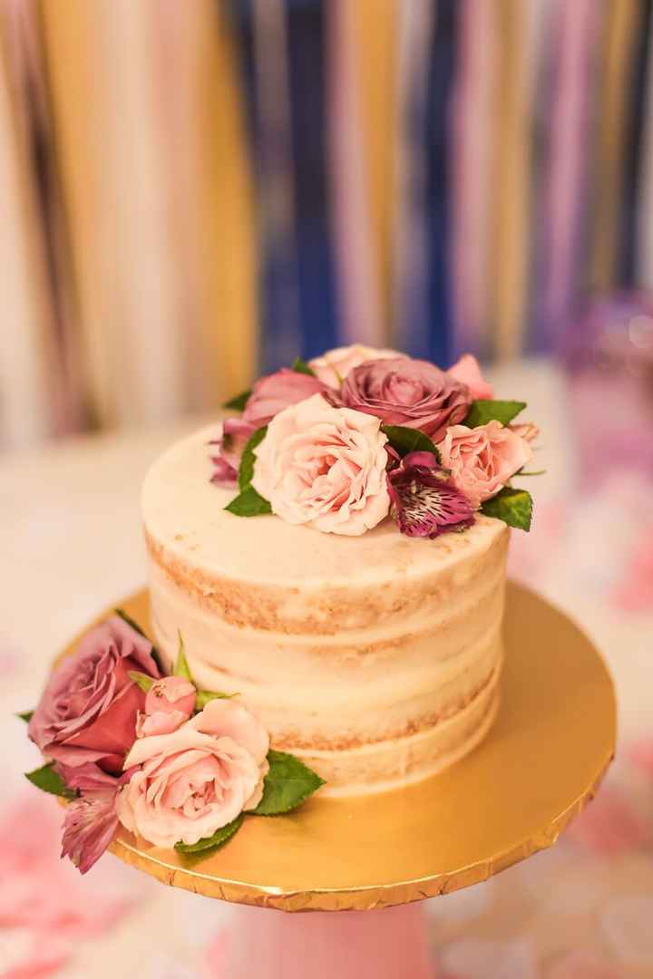 Floral engagement cake - 1