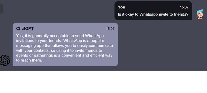 Is it okay to Whatsapp invite to friends? - 1