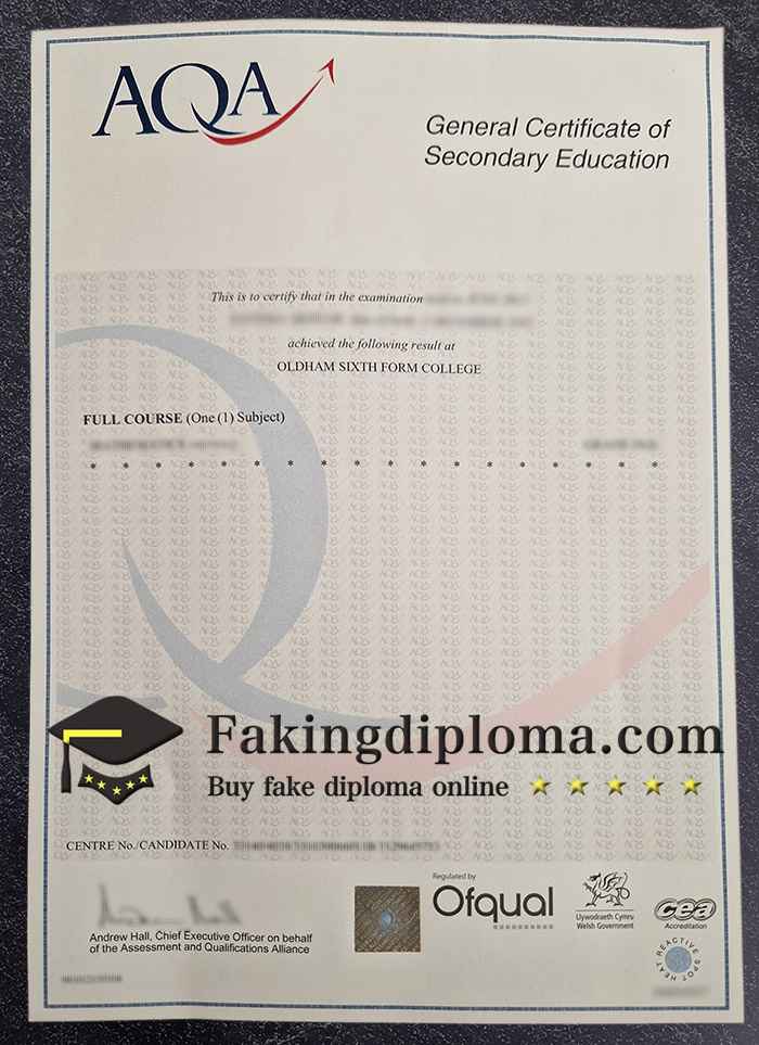 How much to buy aqa gcse Certificate in Uk? - 1