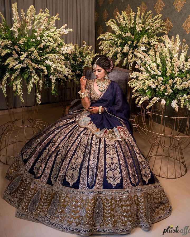 Royal Blue Lehenga - 1
