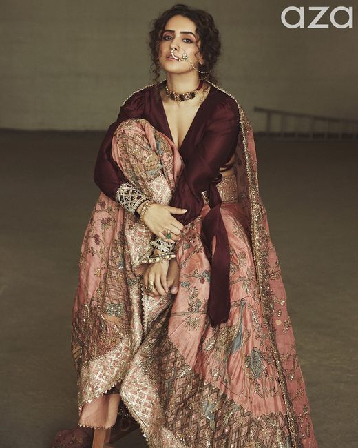 #Celebritystyle: Sanya Malhotra Looks Royal In This Silk Rose Lehenga 1