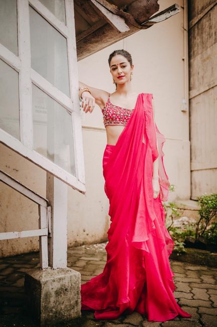 #Celebritystyle: Ananya Pandey Spotted Wearing An Organza Saree 1