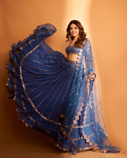 #CelebrityStyle: Alaya F Looks Ethereal In ‘Blue Linear Drop Lehenga Set’ 💙 ✨ 1