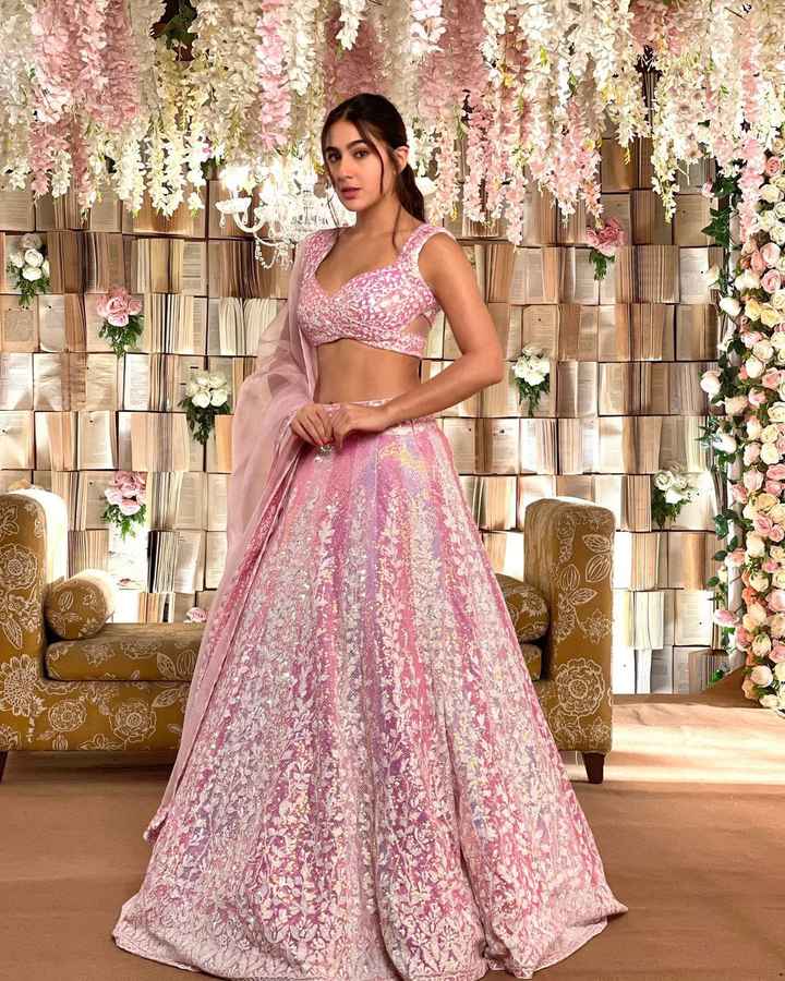 #Celebritystyle : Sara Ali Khan spotted in baby pink Chikankari Lehenga - 1