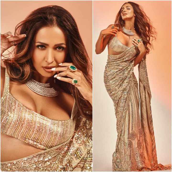 #Celebritystyle: Malaika Arora Spotted in Goregous Metallic Saree!! - 1