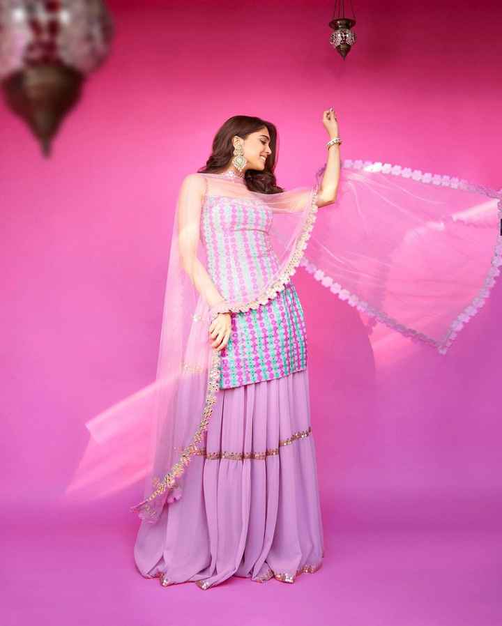 #Celebritystyle: Sharvari Wagh Spotted Wearing the ‘hand Embroidered Kurta With a Tier Sharara' 😍 - 