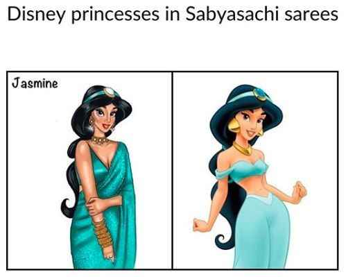 Disney Princesses in Sabyasachi sarees😍😍 - 1
