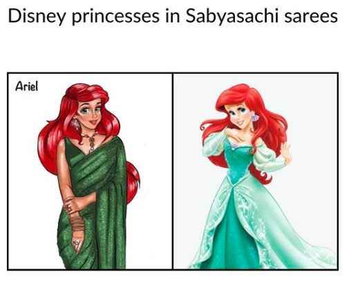 Disney Princesses in Sabyasachi sarees😍😍 - 3