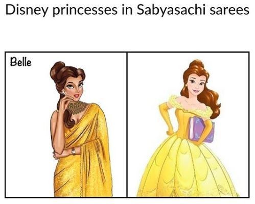 Disney Princesses in Sabyasachi sarees😍😍 3