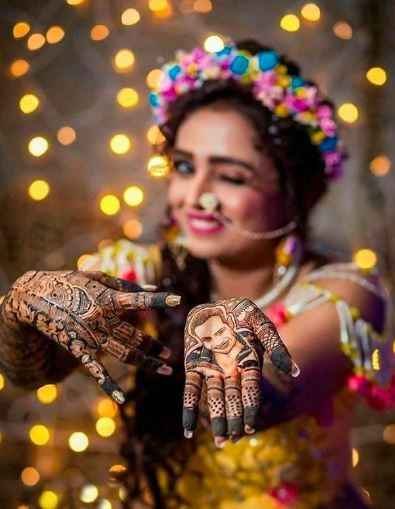 Babe sent me this picture of mehndi and asked me to get his portrait's mehndi - 1