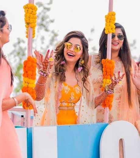 Give me a very simple and easy to execute decor idea for home haldi function! - 1