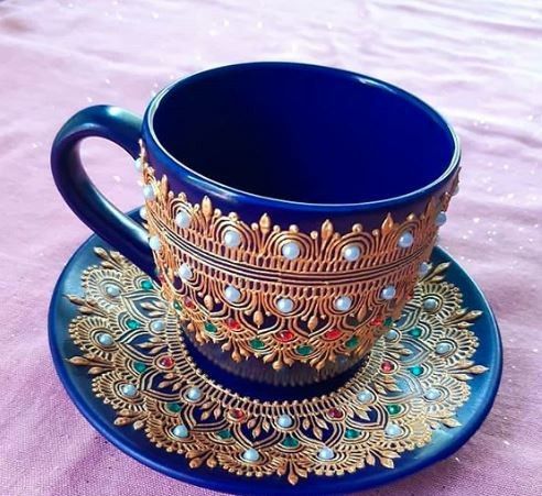 My friend made these handmade cup and saucer design! 1