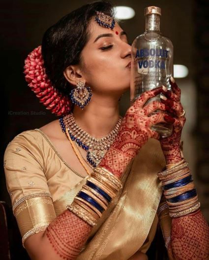 New trend of brides getting clicked with booze? - 1