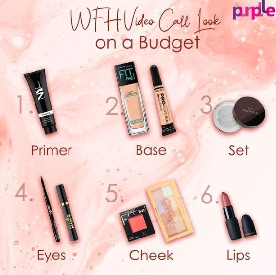 Haha wfh video call makeup look products 🤭 1