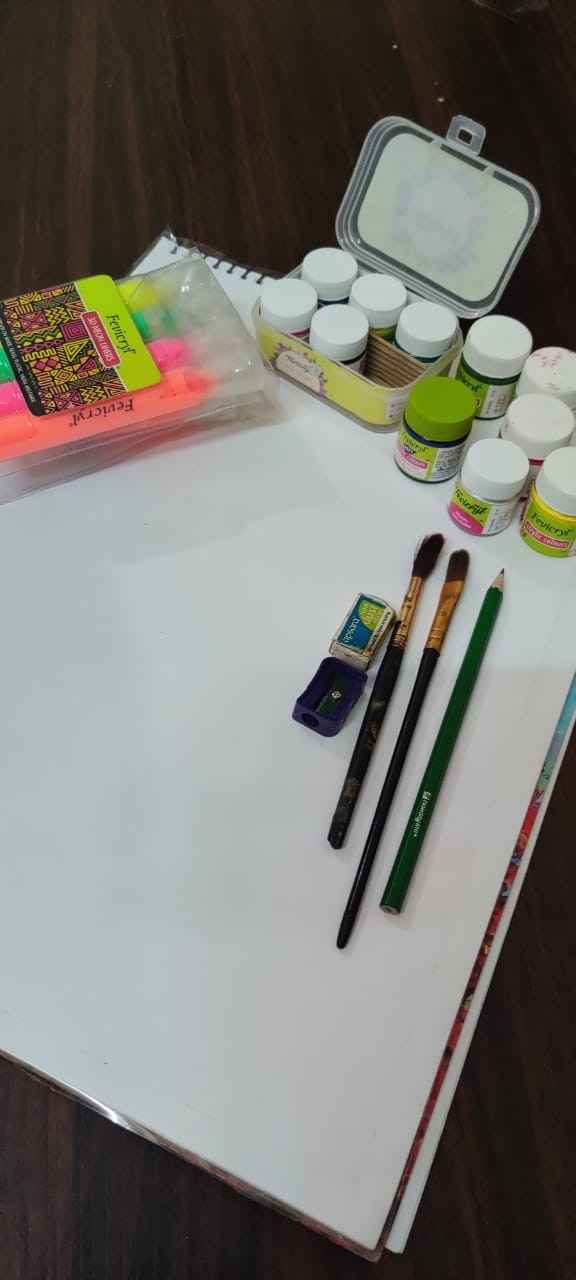 I'm all set to paint today on Video call today😁 - 1