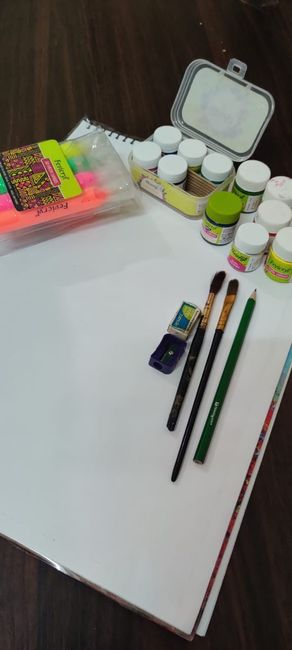 I'm all set to paint today on Video call today😁 - 1