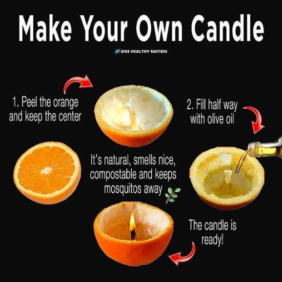 Make your own scented candle with orange peel! - 1