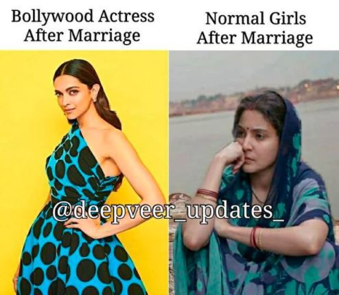 Bollywood actresses after marriage Vs Normal girls after marriage🤣 1