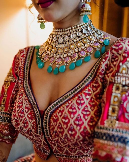 Meenakari, Polki, Pearls, this bride’s jewellery has it all!!! - 1