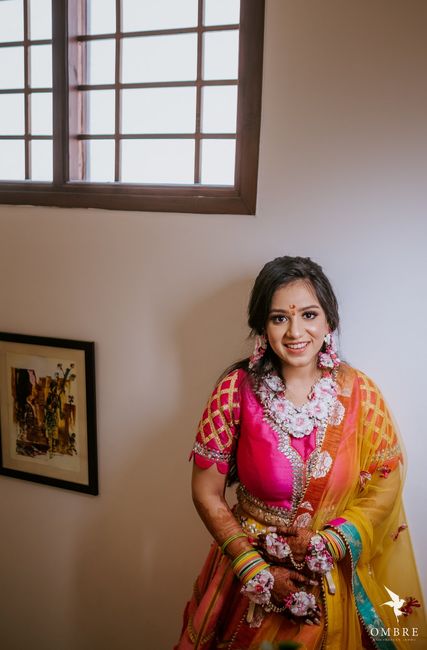 How I styled my haldi look with floral accessories! 2