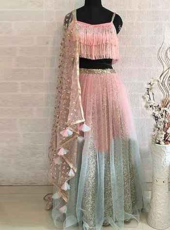 Wdy guys think of this dual shade lehenga? And also the top design!? - 1